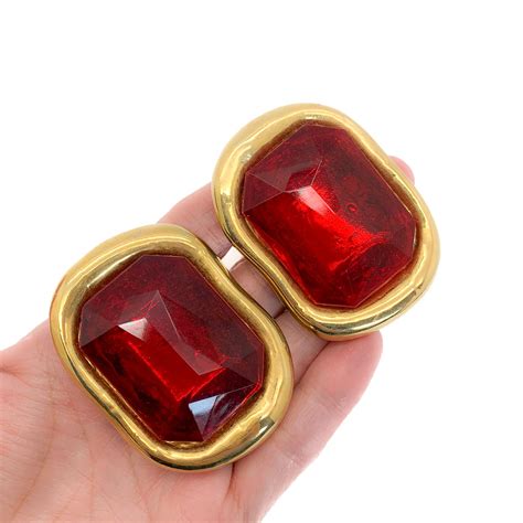 givenchy red earrings|givenchy clip on earrings vintage.